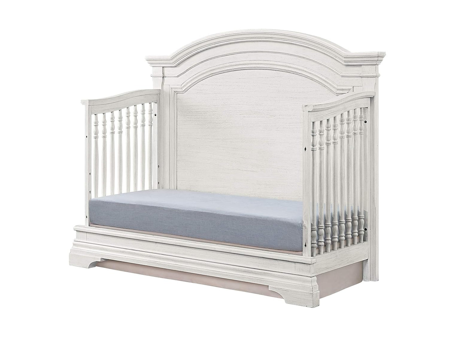 Westwood Design Arch Paneled 4 in 1 Convertible Crib, Olivia, Brushed White