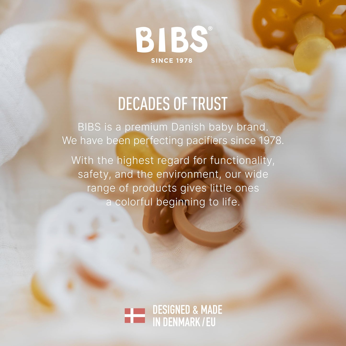 BIBS Pacifiers - Boheme Collection | BPA-Free Baby Pacifier | Made in Denmark | Set of 2 Ivory/Blossom Color Premium Soothers | Size 0-6 Months