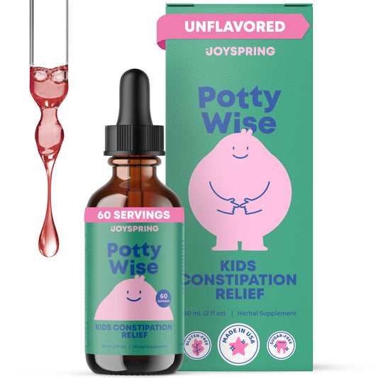 JoySpring Potty Wise Drops – Natural Constipation Relief for Kids & Toddlers – Elderberry, Licorice Root Extract, Fennel Seed & Senna – Sugar-Free Vegan Liquid Blend Supplement (1 fl oz) 30 Servings