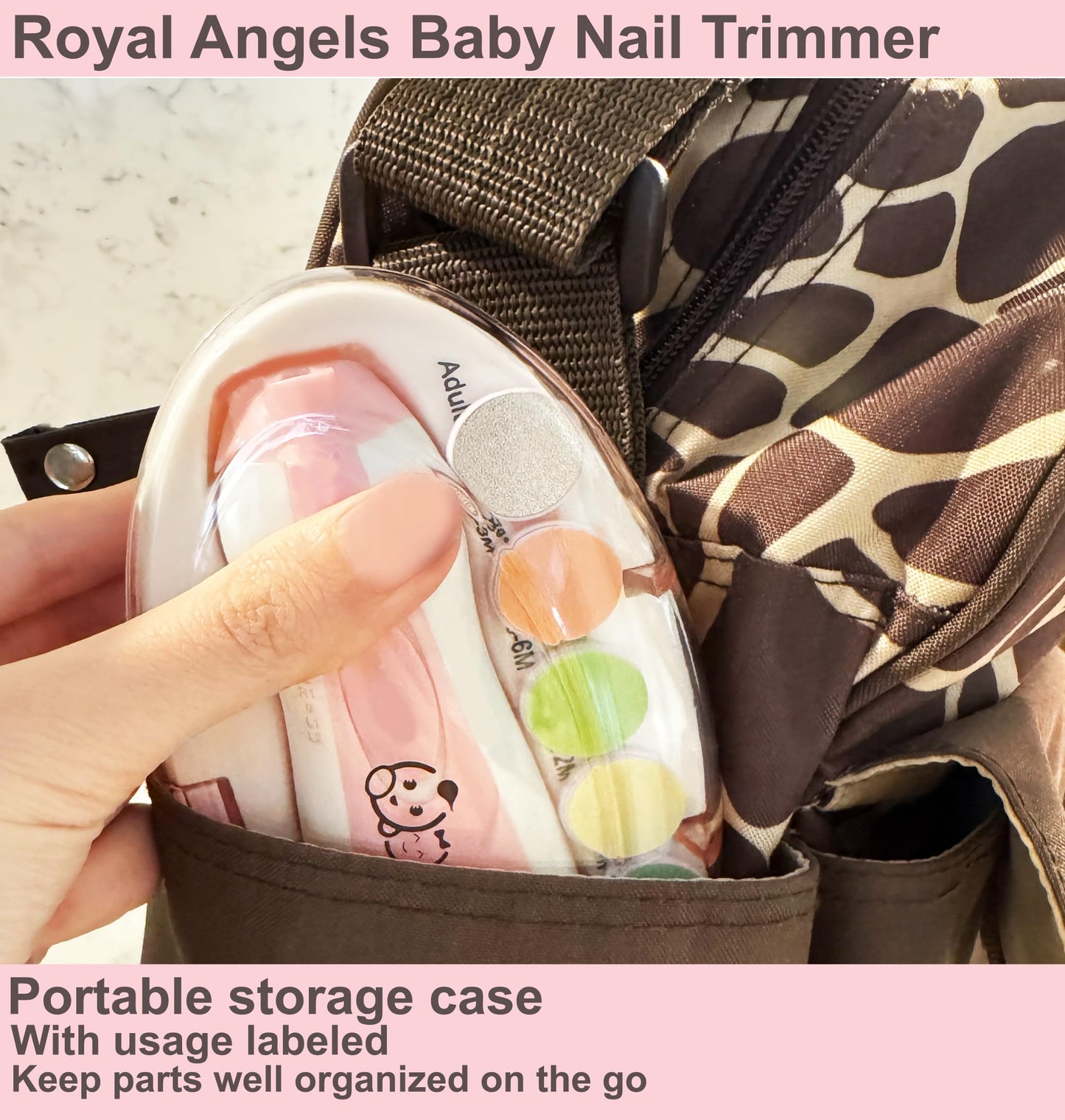 Baby Nail Trimmer 21 in 1, Usage Labeled Case & 13 Extra Replacement Tools, Royal Angels Baby Electric Nail File, Baby Nail Care, Nail Clipper Newborn Toddler Toes & Fingernails Nail Kit (Blue)