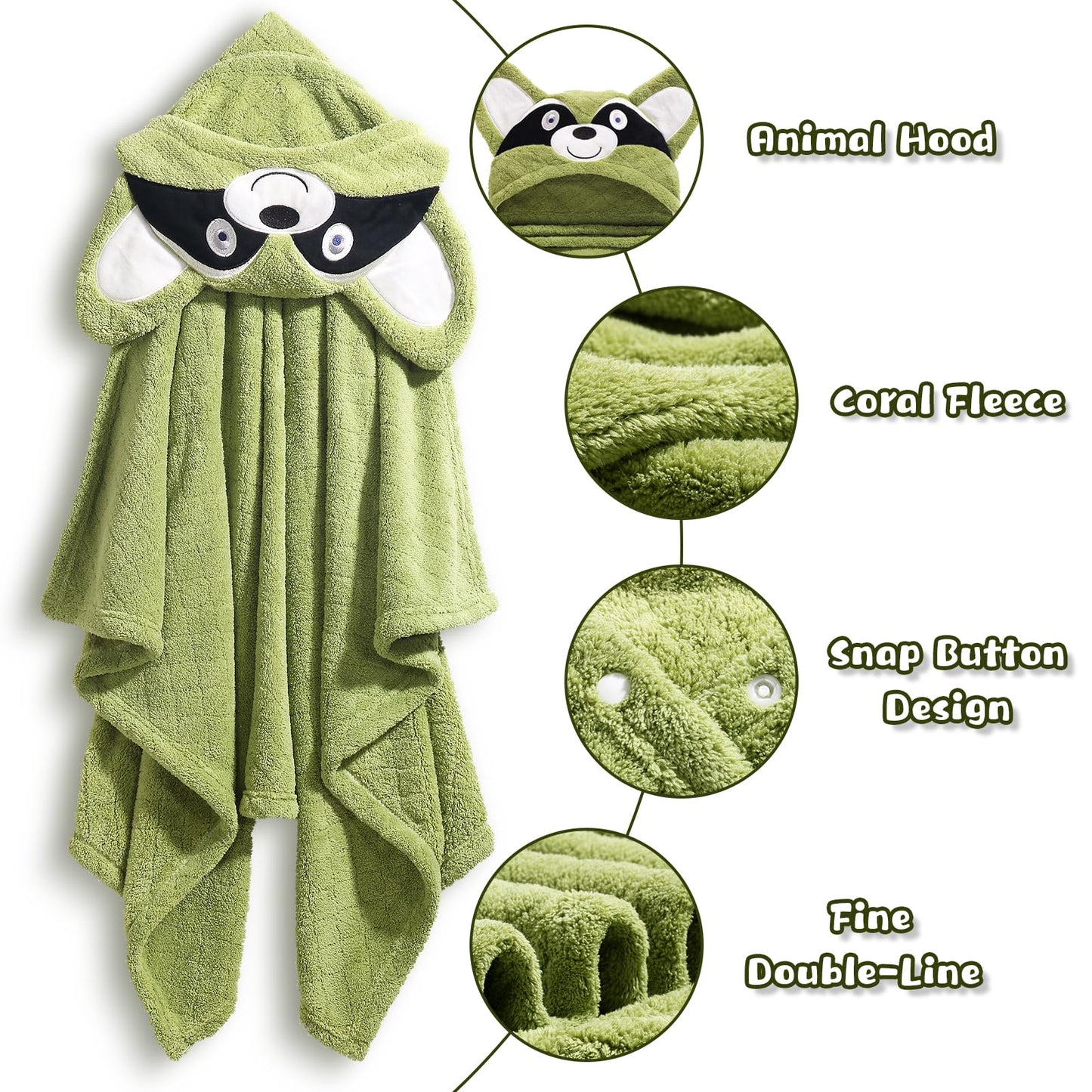 Hooded Baby Towels Boy for 0-6 Years, 50"x 32" Extra Large Toddler Bath Towels with Hood for Boys & Girls, 2-Pack Absorbent Thick Soft Gift for Kids Yellow Lion & Orange Monkey