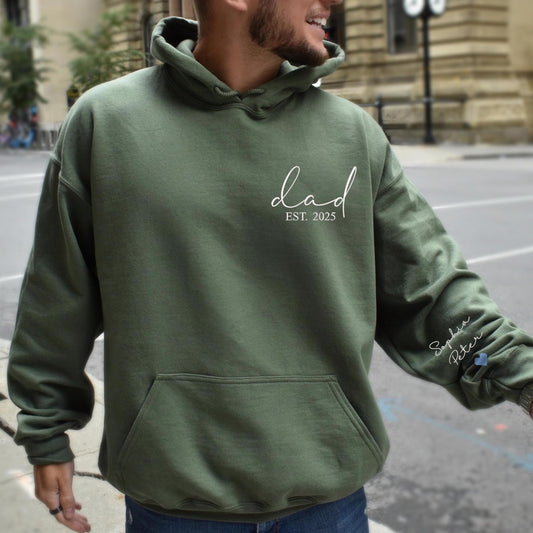 Personalized Embroidered Dad Sweatshirt with Kid Names, Gift for Father, Dad Hoodie Sweater 2