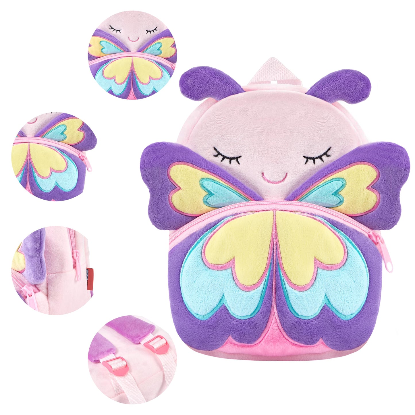 NICE CHOICE Cute Toddler Backpack Toddler Bag Plush Animal Cartoon Mini Travel Bag for Baby Girl Boy 2-6 Years(Grey Elephant)