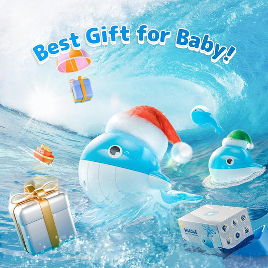Baby Bath Toys for 6-12 Months, Rechargeable Bath Toys for Babies 6-18 Months, Whale Bath Toy Sprinkler for Toddlers 1-3 2-4, Light Up Bath Toy for Kids, Infant Bathtub Toys