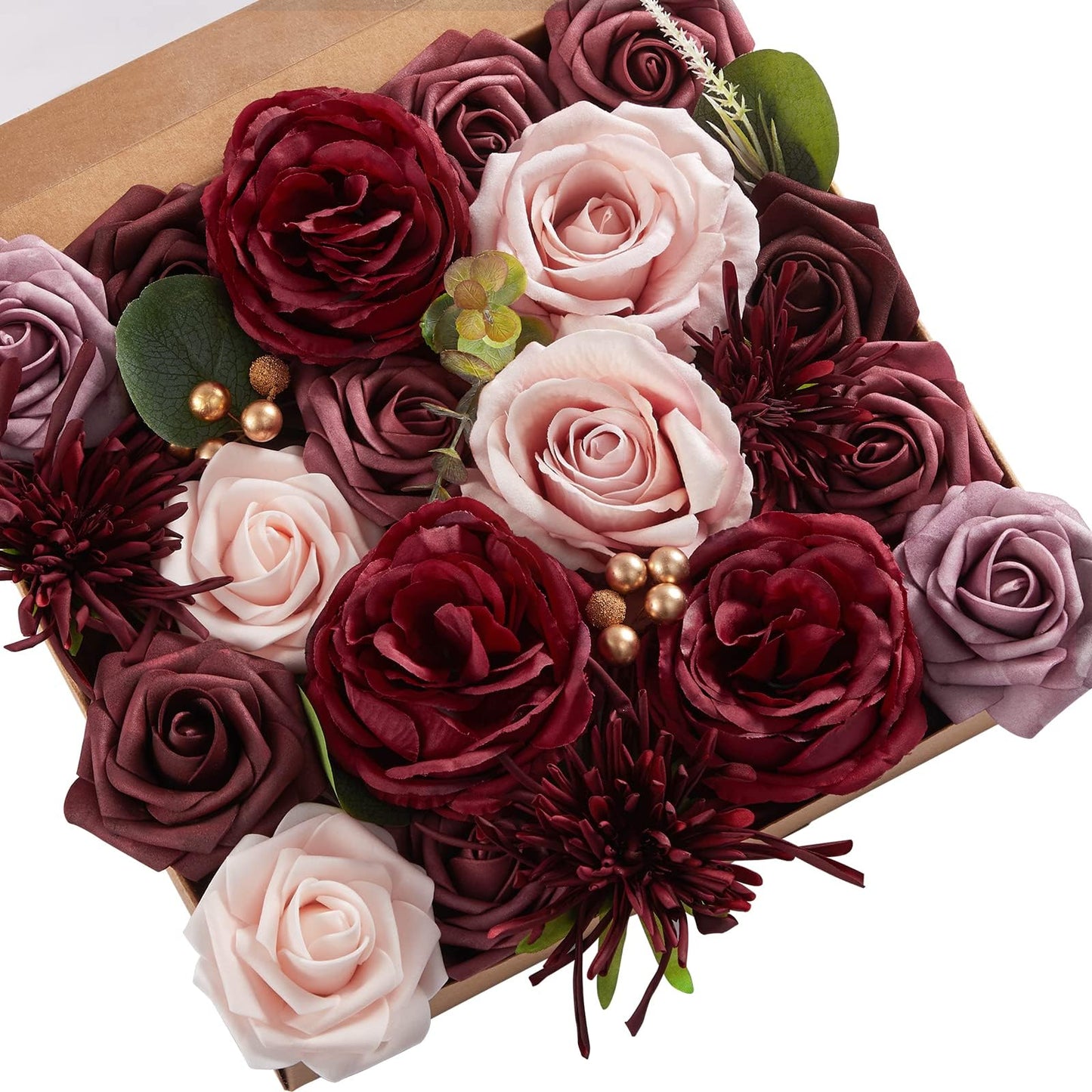 Serwalin Pink Artificial Flowers, Silk Fake Flowers for DIY Wedding Bridal Bouquets, Wedding Cake Flowers for Table Centerpieces Baby Shower Birthday Party Home Decorations