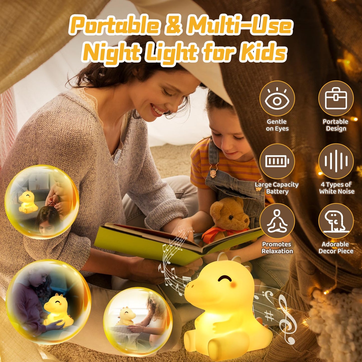 Huggwaii Squishy Axolotl Night Light for Kids – Dimmable Silicone Axolotl Lamp, 2025 Upgraded Baby Night Light, Rechargeable, 20H Battery Life, Sleep Aid Gift for Toddlers, Girls&Room Decor