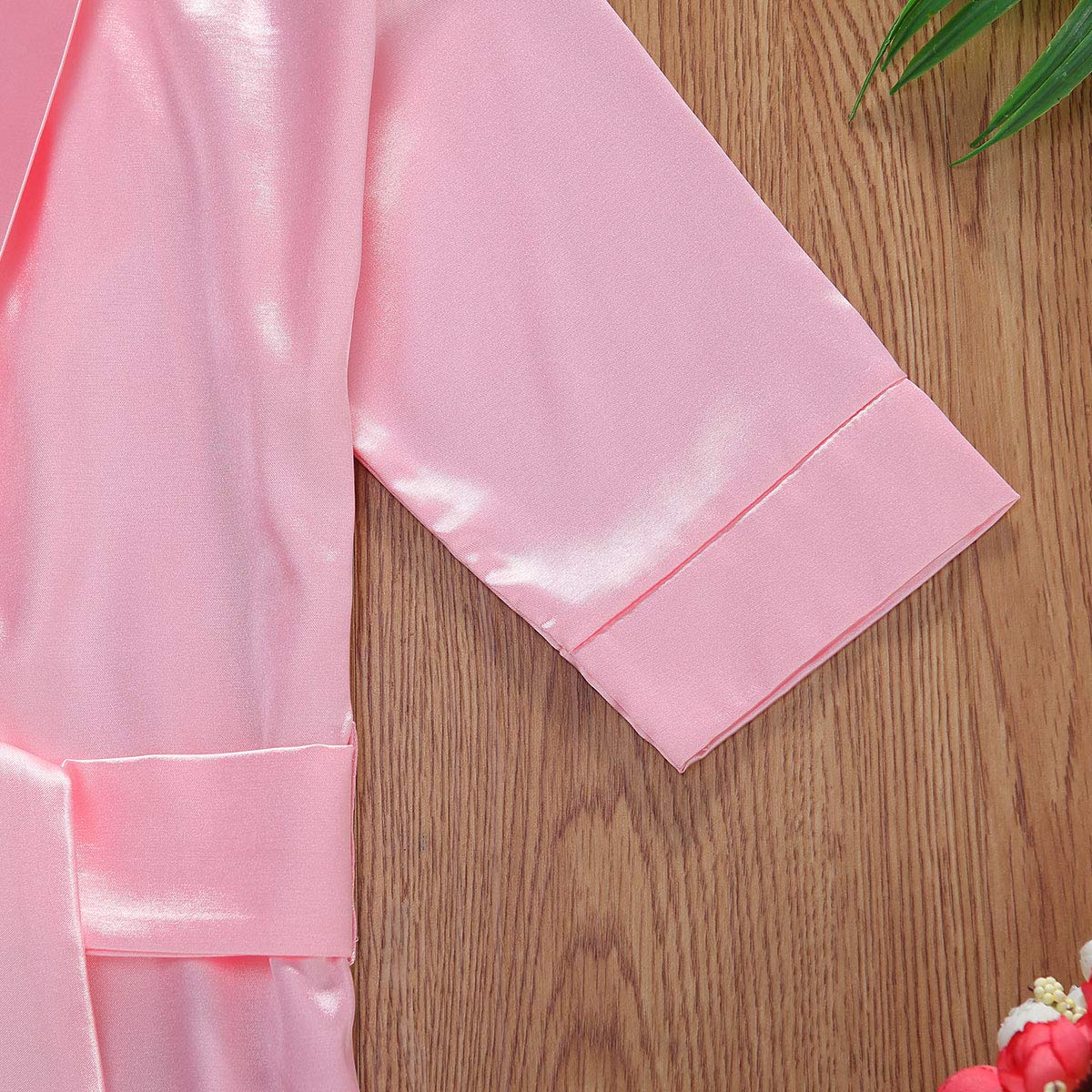 FIOMVA Toddler Kids Baby Boys Girls Silk Satin Bathrobe Long Sleeve Kimono Robes Infant Nightgown Sleepwear Clothes