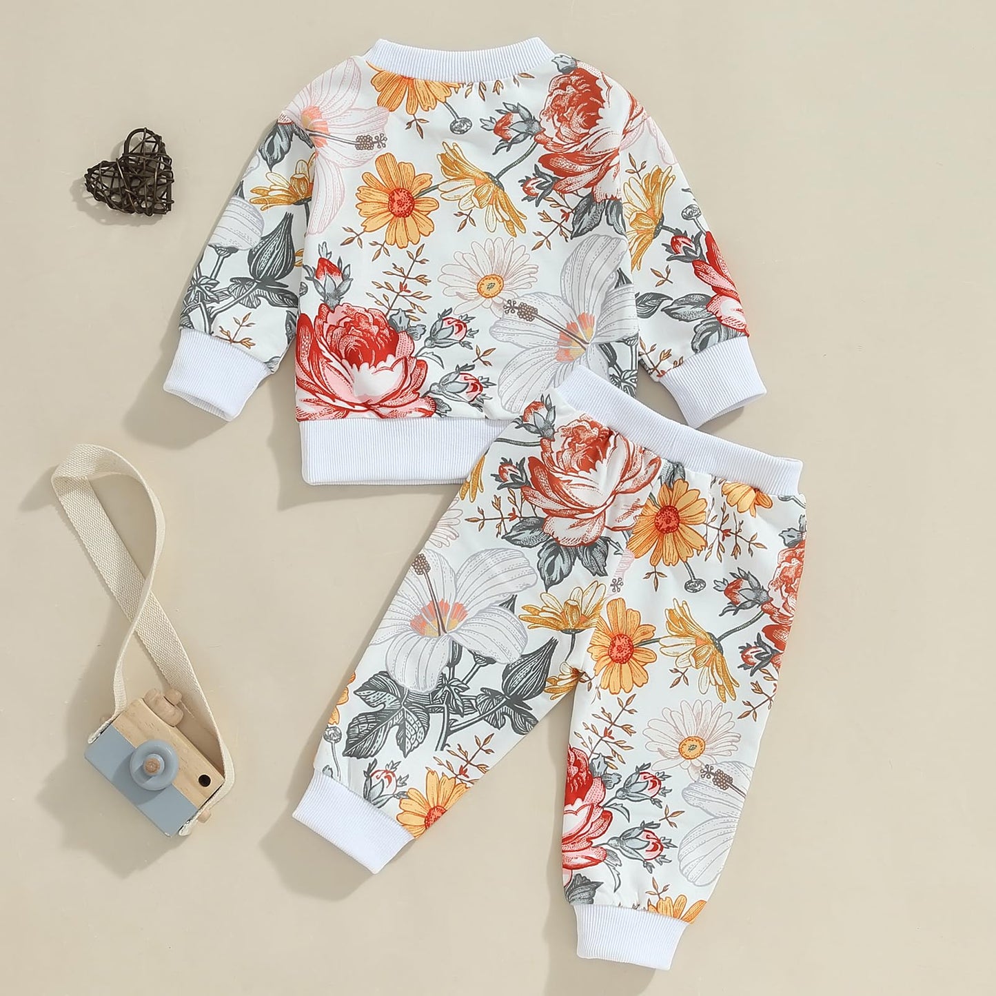 Mubineo Toddler Baby Girl Clothes Cute Long Sleeve Sweatshirt Sweatpant Outfits Fall Winter Tops Pant Outfit Sweatsuit