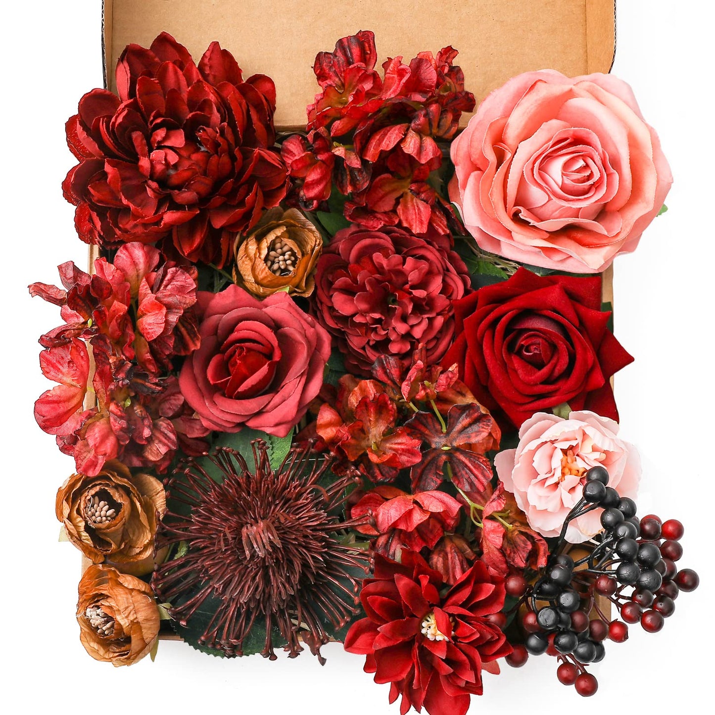 Artificial Flowers Combo for DIY Wedding Bouquets Combo Centerpieces Arrangements Party Bridal Baby Shower Home Decorations-Blush Pink