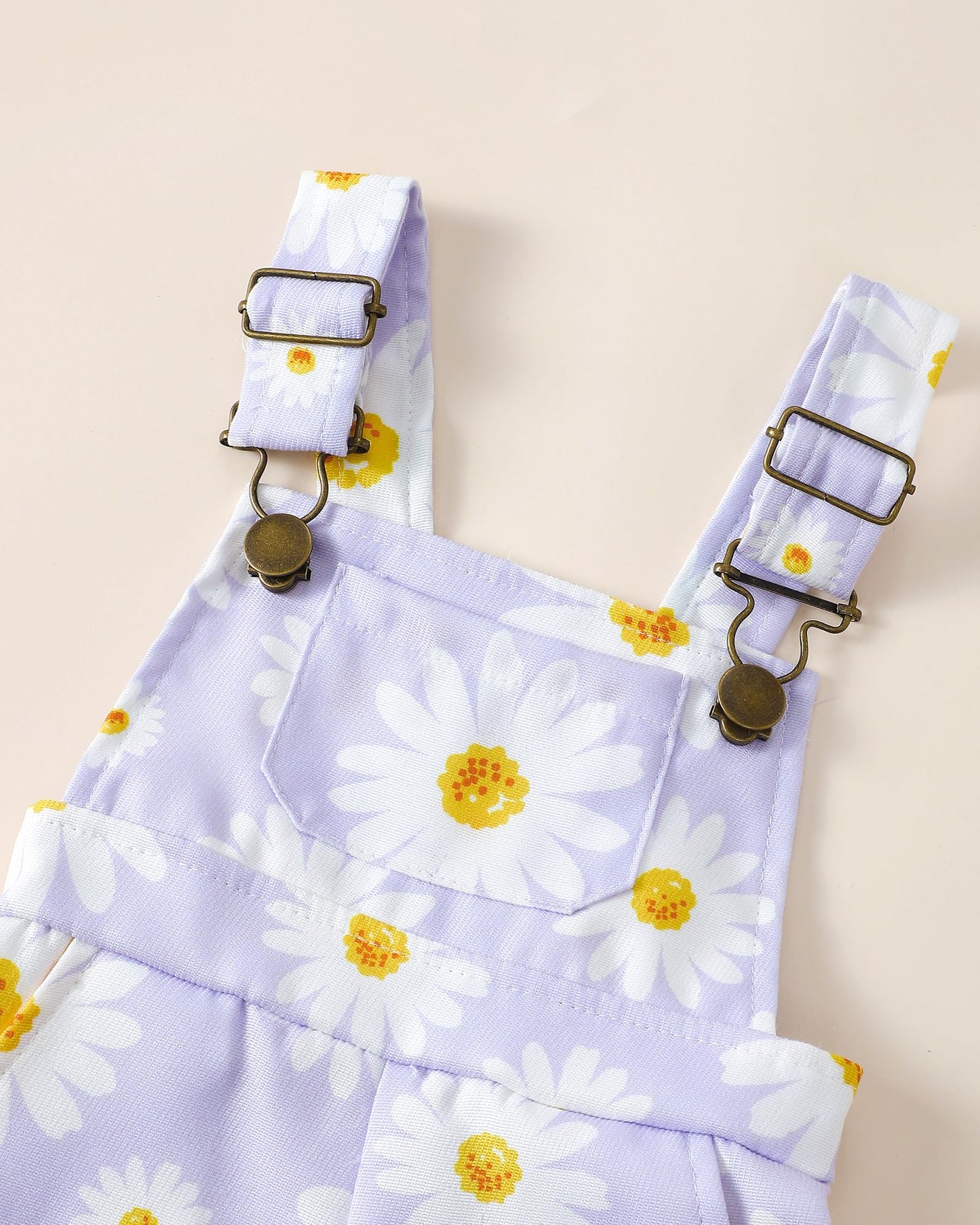 SUNNY PIGGY Toddler Baby Girl Overalls Clothes Toddler Adjustable Suspender Jumpsuit Short Sleeve Outfit Little Girl's Set