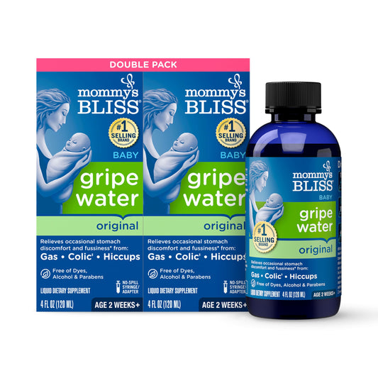 Mommy's Bliss Gripe Water Original, Infant Gas & Colic Relief, Gentle & Safe, 2 Weeks+, 4 Fl Oz (Pack of 1)