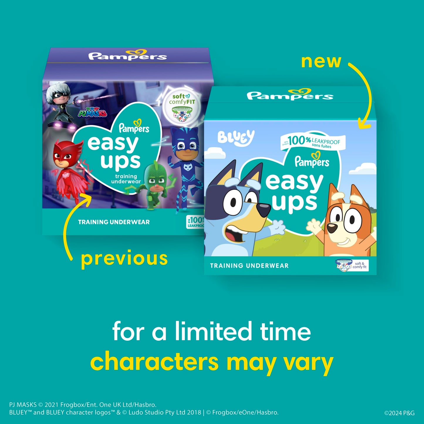Pampers Training Pants - Easy Ups Boys & Girls Bluey - Size 4T-5T, 104 Count, Children's Potty Underwear (Packaging May Vary)