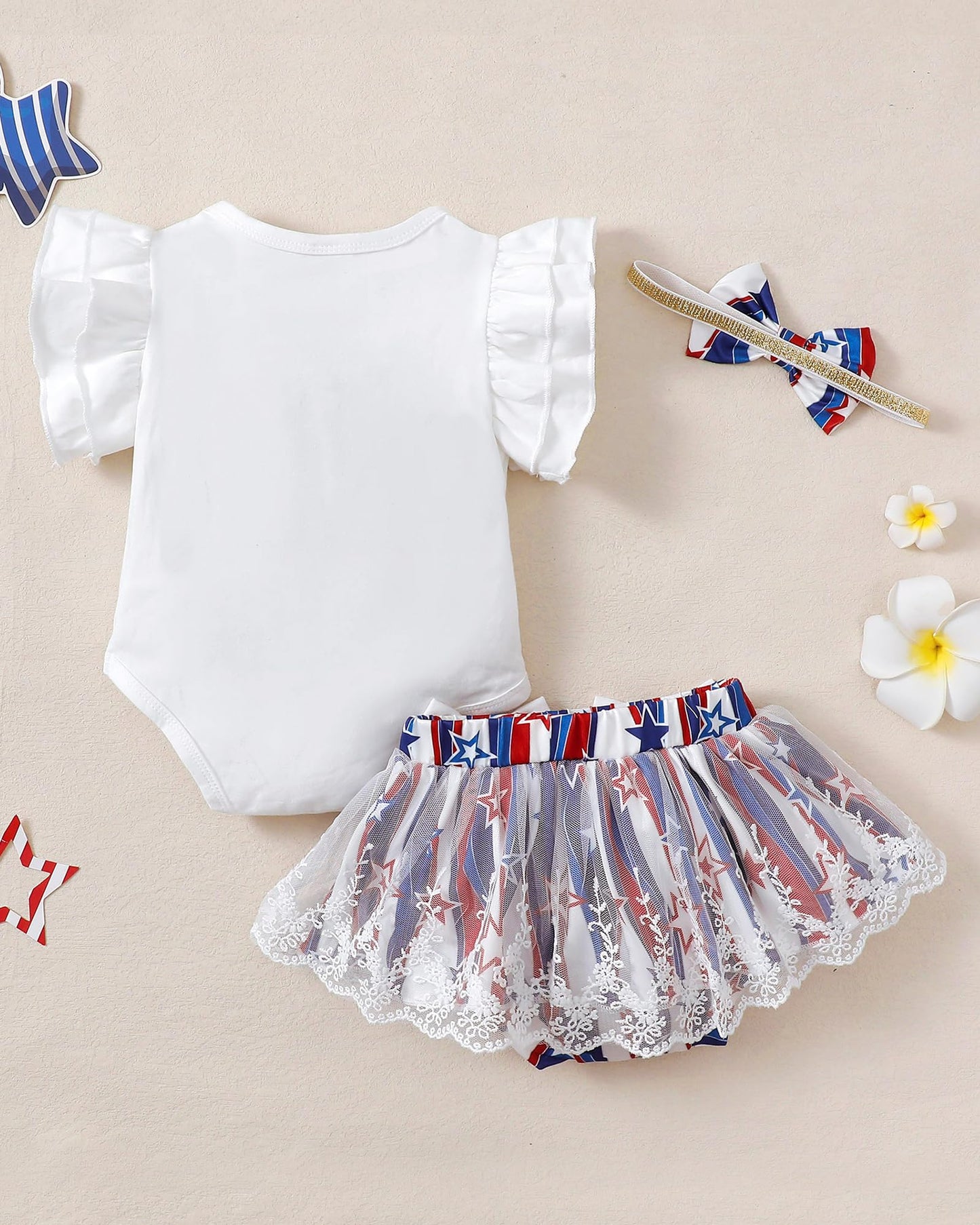 Mioglrie Preemie Clothes Girl Newborn Girl Outfits Infant Baby Girl Clothes Summer Romper Dress Shorts Set
