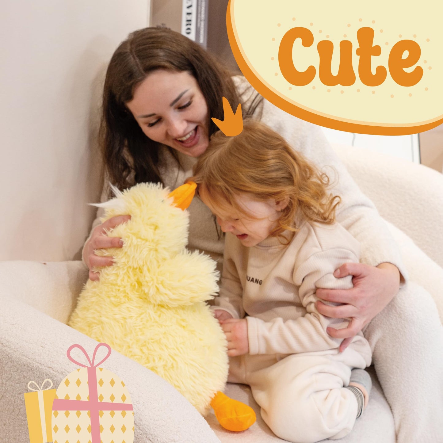43" Giant Duck Stuffed Animals, Large Stuffed Duck Plush Toys, Big Plush Stuffed Animal, Soft Jumbo Stuffed Animals Gifts for Kids Adults on Birthday Children's Day Christmas or Any Festivals