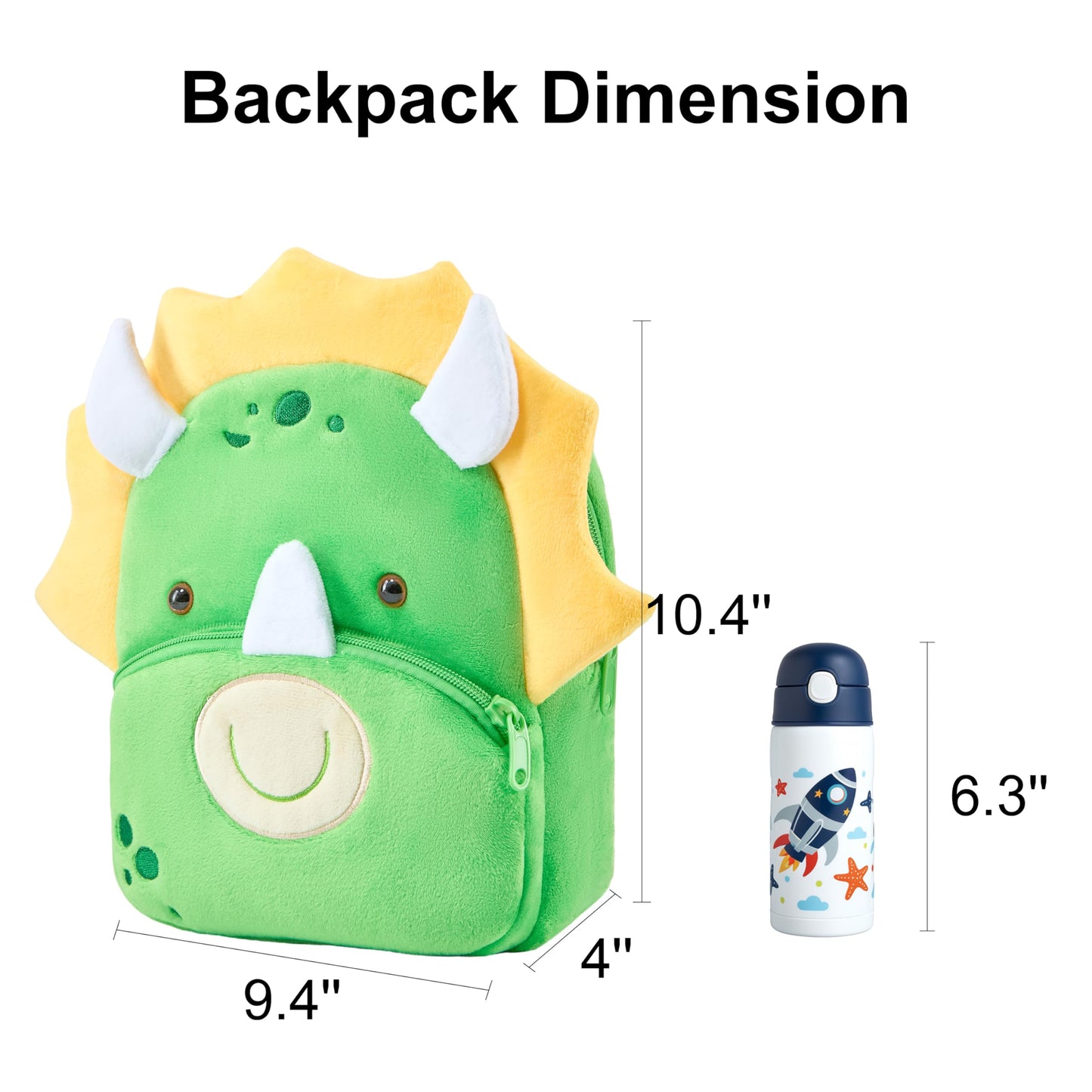 NICE CHOICE Cute Toddler Backpack Toddler Bag Plush Animal Cartoon Mini Travel Bag for Baby Girl Boy 2-6 Years(Grey Elephant)