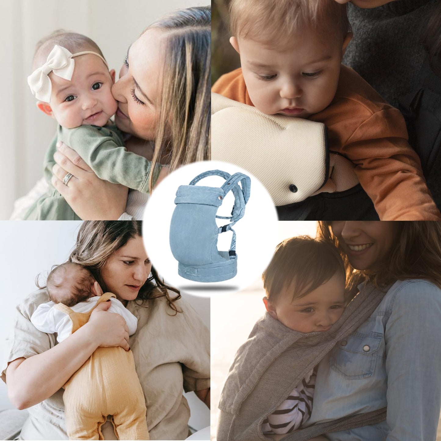 Baby Carrier for Newborn to Toddler, 7-35 lbs Weight Capacity, Ergonomic Backpack Design, Front and Back Facing Options, Blue