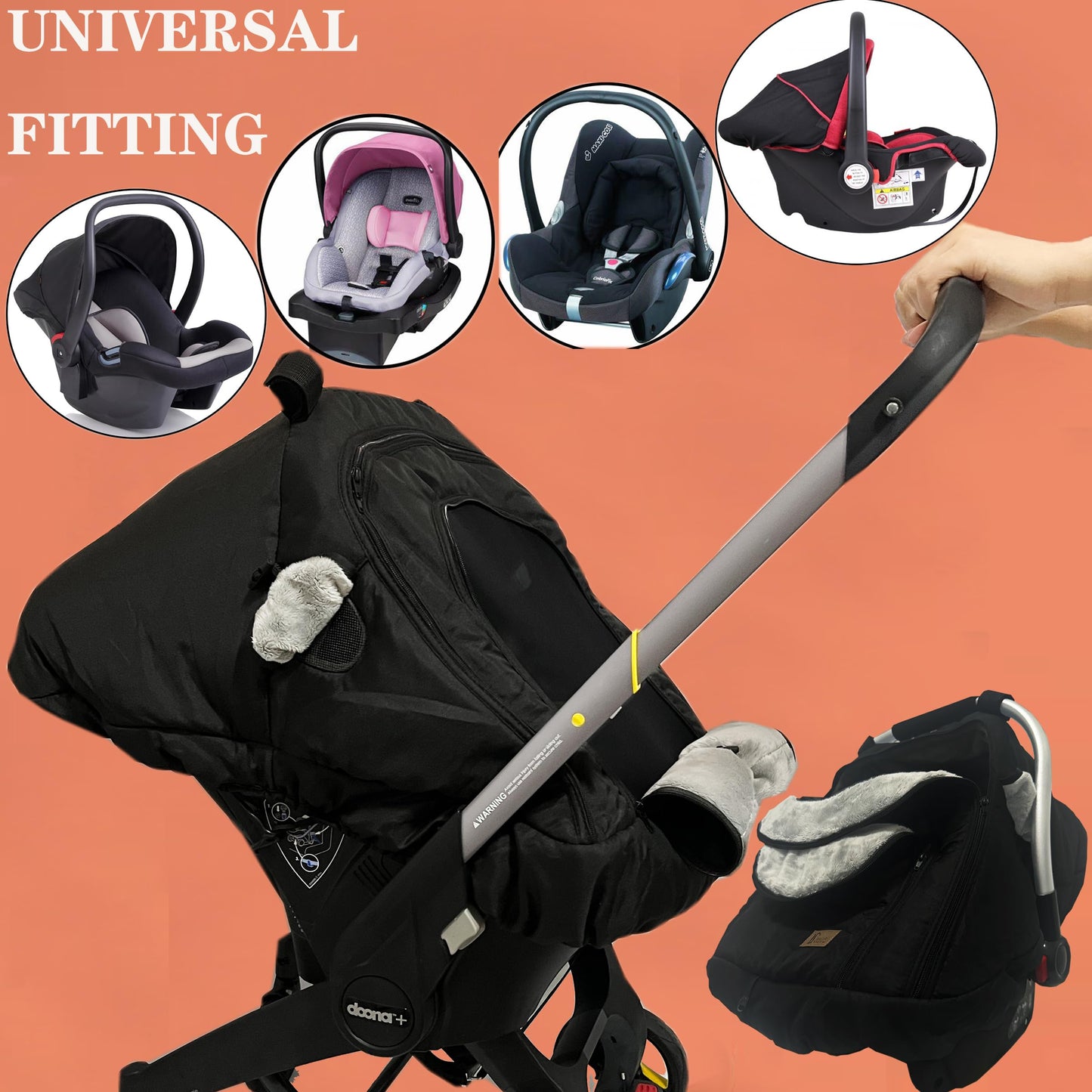 Winter Carseat Cover for Baby Cold-Weather Shield Protection - Baby Car Seat Cover for Infant Car Seat,Waterproof and Windproof Canopy CarSeat Covers for Baby Warm and Cozy Car Seat Covers