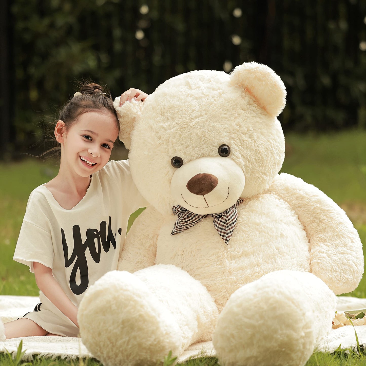 Poutmac Big Pink Teddy Bear 4Ft Giant Stuffed Animal Plush Toy for Girlfriend Women Kids for Valentines Christmas Birthday