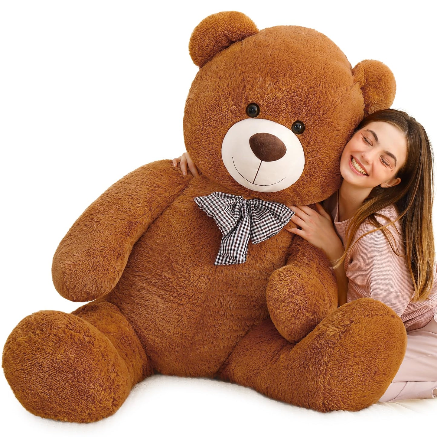 MaoGoLan Giant Big Teddy Bear 4 Feet 47 inch Life Size Tan Plush Bear Brown Stuffed Animal for Children Boyfriend