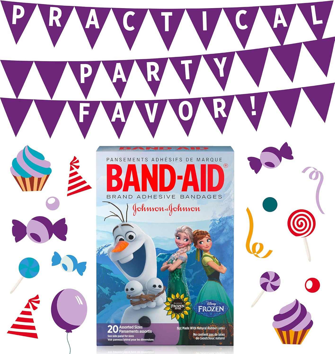 Band-Aid Adhesive Bandages, Disneys Frozen, Assorted Sizes, 20 Count - Packaging may vary