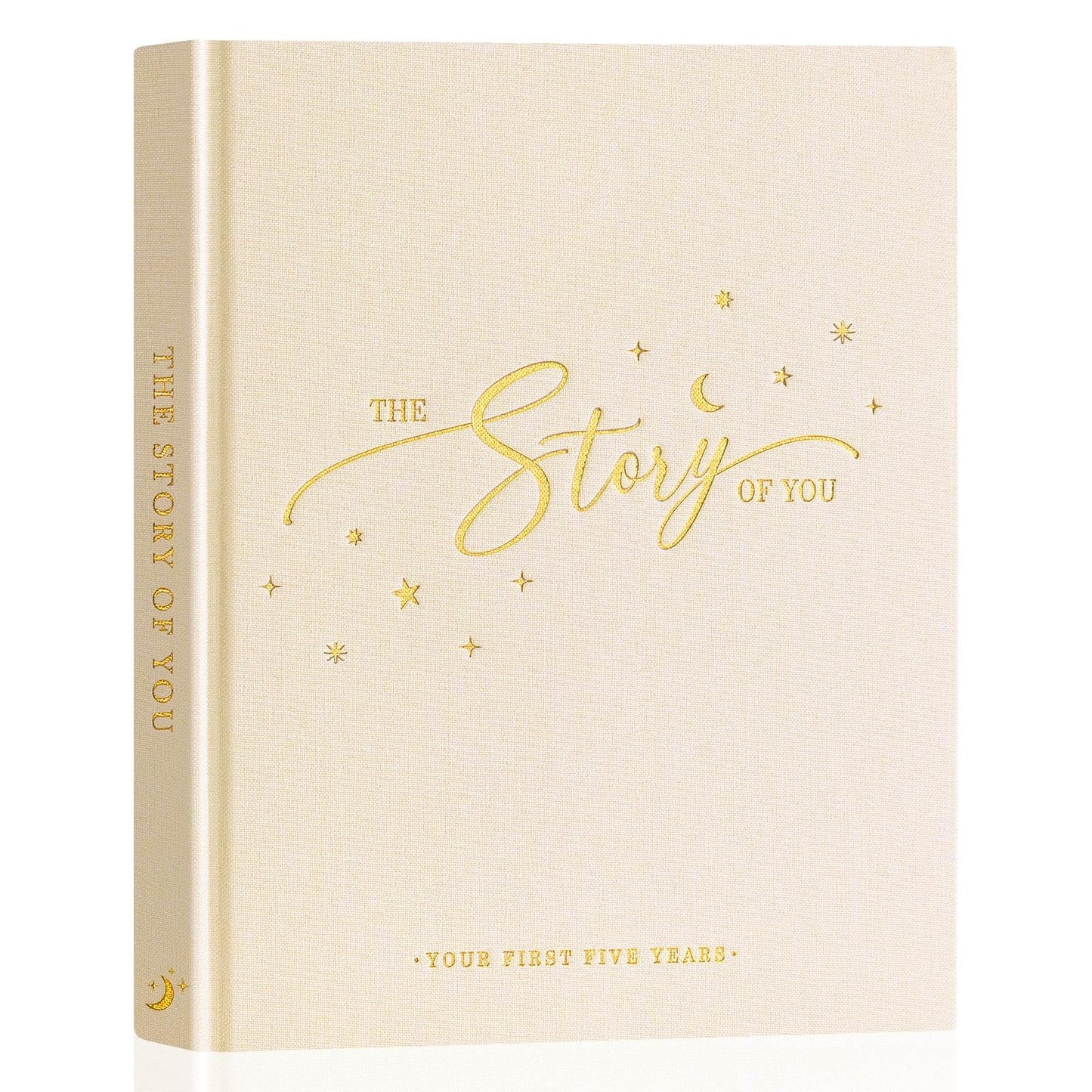 Lanpn Baby Memory Book - Linen Baby Book Journal Memories Keepsake - The Story of You - Newborn Baby First 5 Year Scrapbook Photo Book Milestone Album for Boy Girl New Parents (Sage Green, 154 Pages)