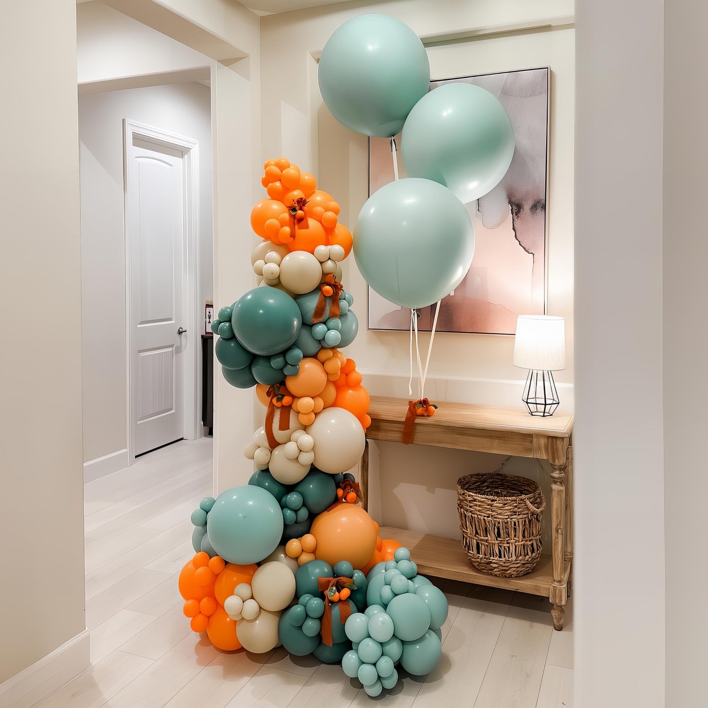 Dusty Blue Sage Green Balloon Arch Kit Slate Fog Blue Pastel Green White Sand Beige Gold Balloons Garland for Jungle Safari Birthday Baby Shower Wedding Party Decorations