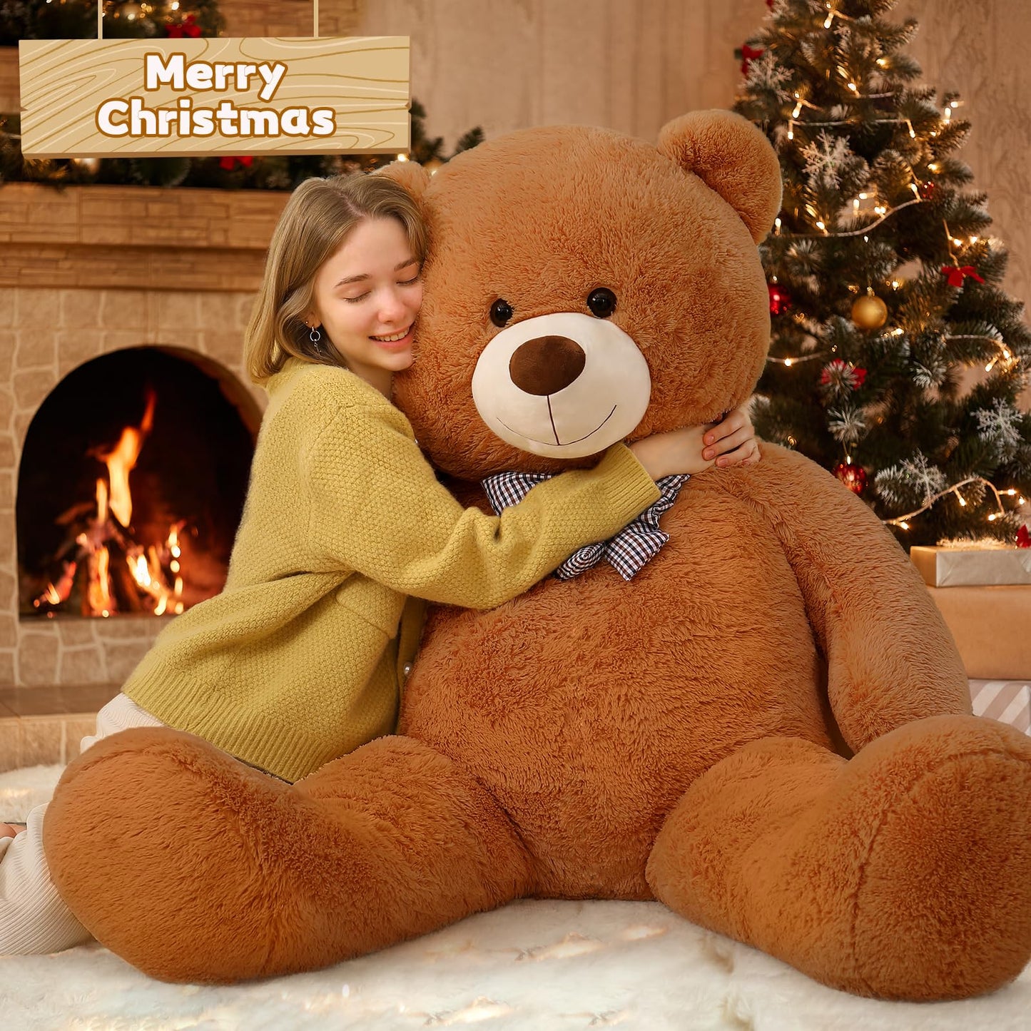 51 inch Big Teddy Bear Cute Giant Stuffed Animals Soft Plush Toy for Girlfriend Kids for Birthday Christmas Valentine's Day