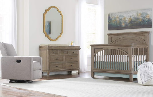 Westwood Design Leland 4 in 1 Convertible Crib with Spindle, Stone Washed