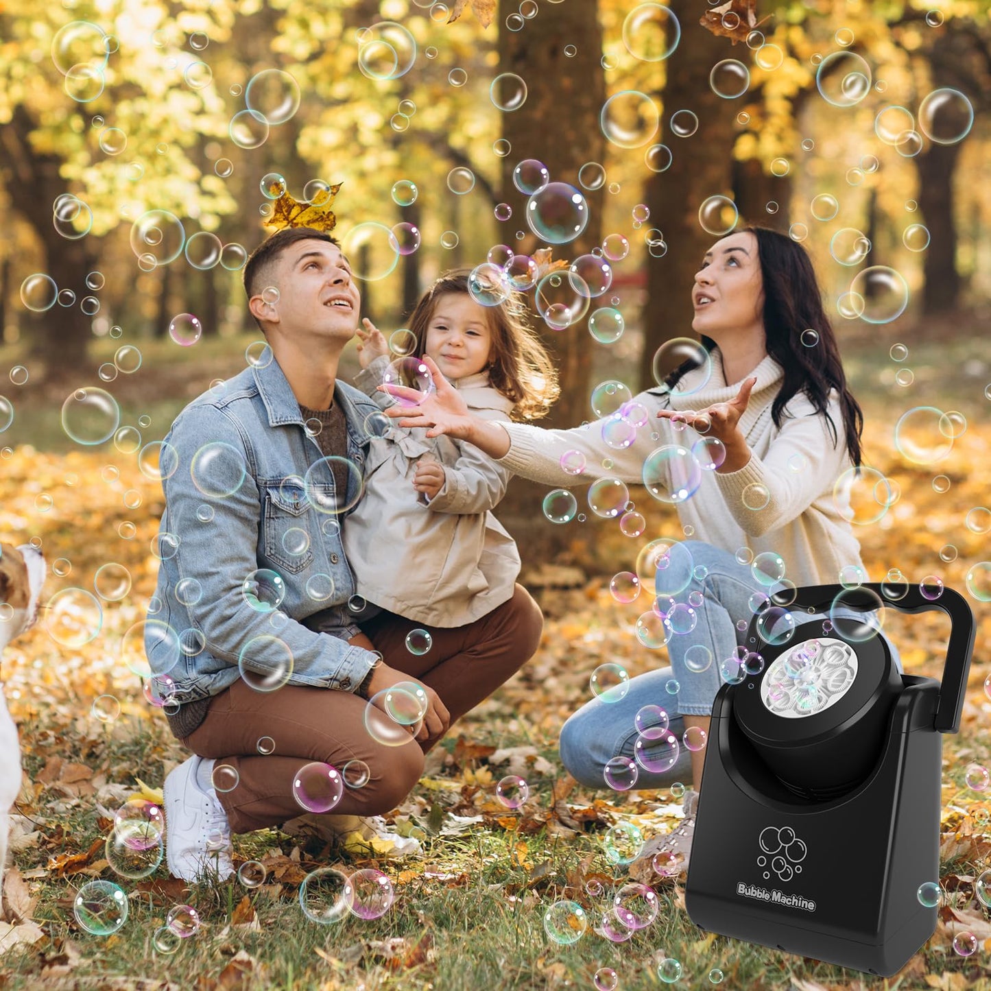 Bubble Machine for Kids Toddlers,Automatic Bubble Blower,Portable Adjustable Angle Bubble Maker,Bubbles Toy for 3 4 5 6 7 Year Old Boy Girl,Outdoor Party Birthday Easter Baskets Stuffers Gifts White