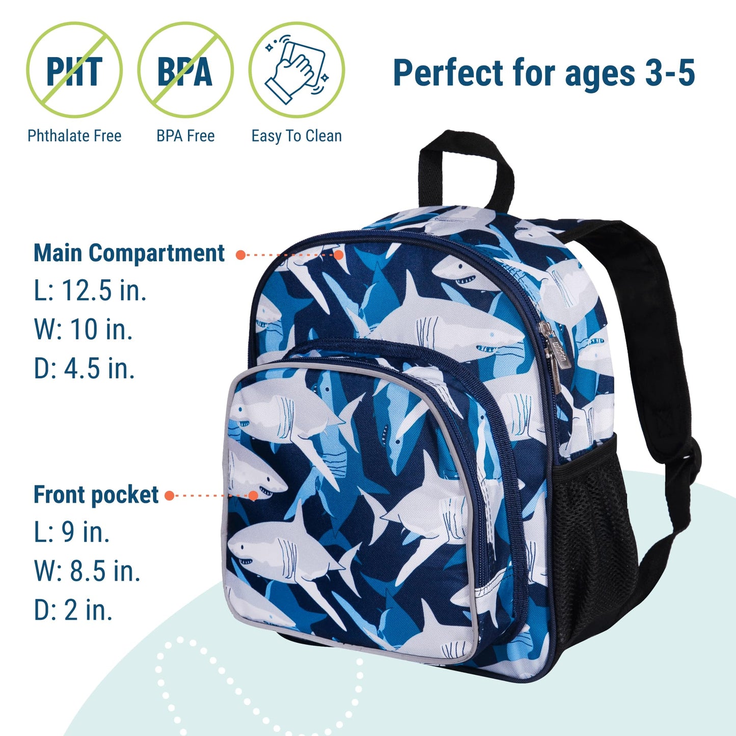 Wildkin 12-inch Kids Backpack – Padded, Adjustable, Ideal for Daycare & Travel - Trains, Planes, and Trucks