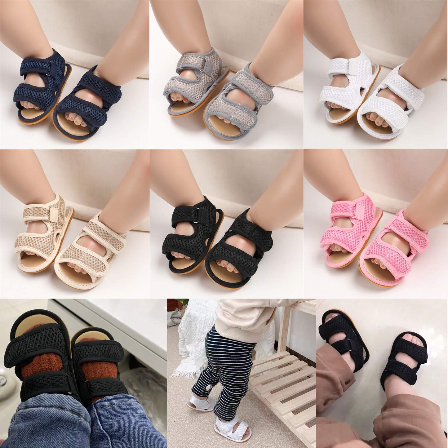 Timatego Baby Boys Girls Sandals Non Slip Soft Sole Outdoor Athletic Shoes Infant Toddler First Walker Crib Summer Shoes 3-18 Months