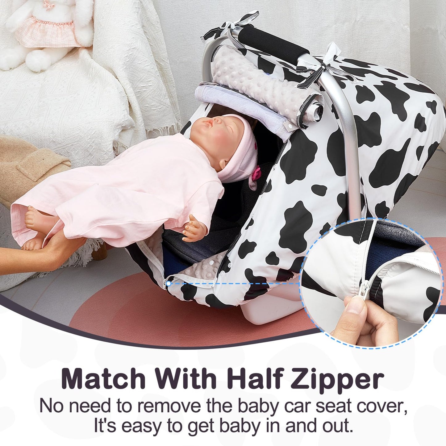 Unicorn Castle Baby Car Seat Cover Infant Car Seat Covers for Babies Breathable Car Seat Canopy Mesh Window Carseat Cover for Four Seasons Newborn