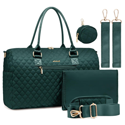 LOVEVOOK Diaper Bag Tote with Pacifier Case and Changing Pad, Large Capacity Mommy Bag for Hospital and Weekender Travel, Functional Baby Bag Newborn Baby Essential, Black