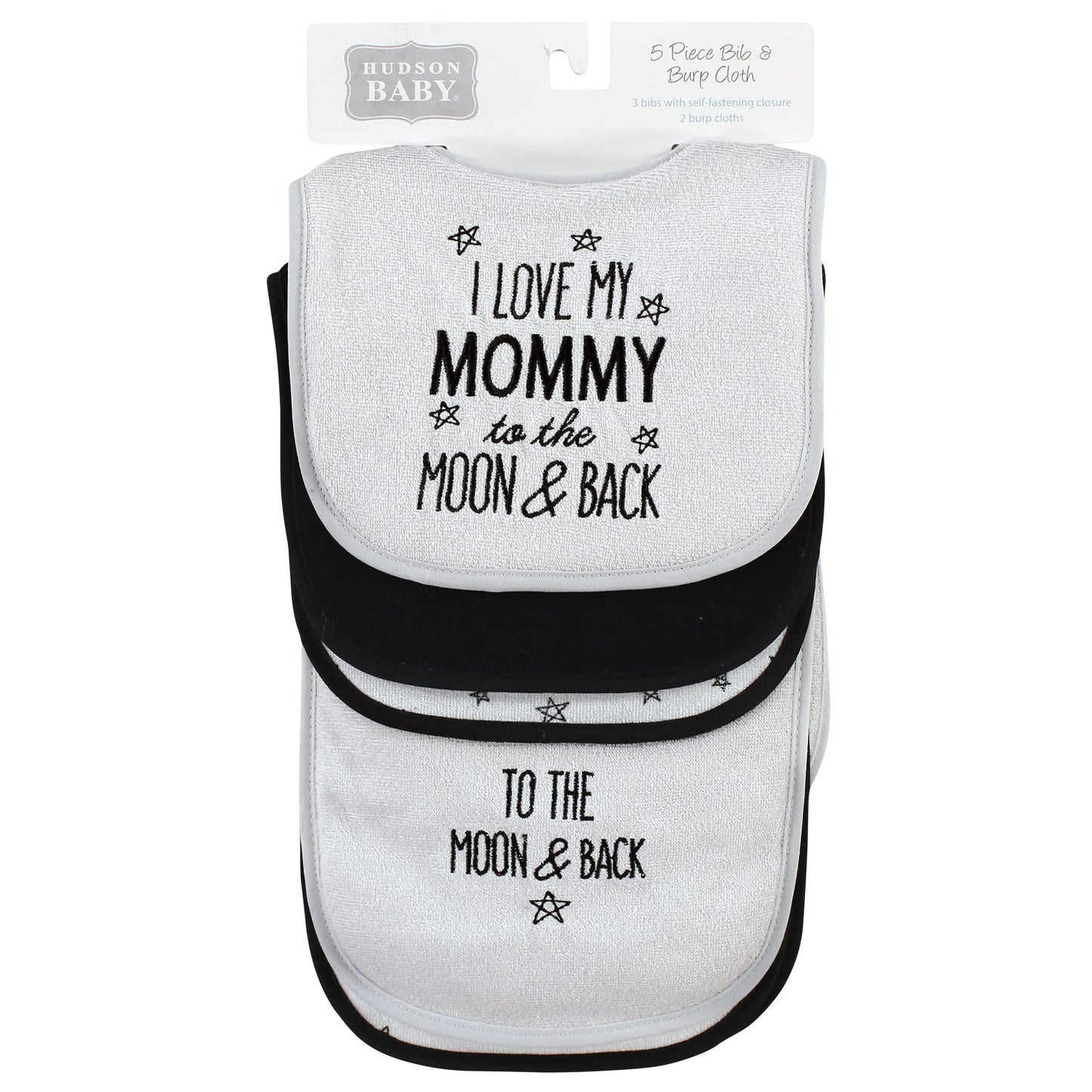 Hudson Baby Unisex Baby Cotton Terry Bib and Burp Cloth Set, Dinner Date, One Size