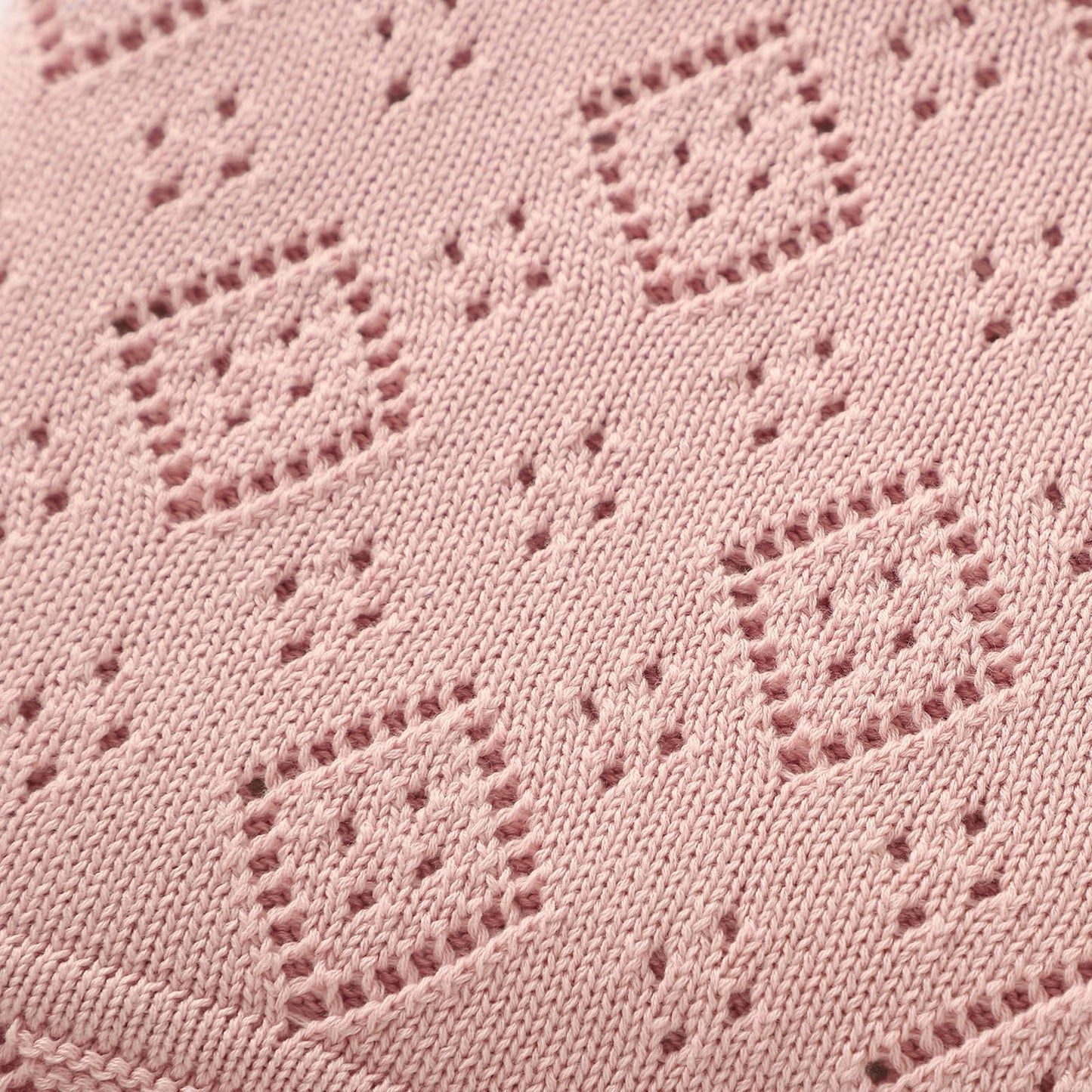 mimixiong Baby Swaddle Blanket 100% Cotton Gender Neutral Pointelle Receiving Blanket for Boys Girls Cuddle Stroller Crib Blanket (Oatmeal)