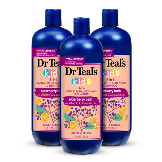 Dr Teal's Kids 3-in-1 Sleep Bath: Bubble Bath, Body Wash & Shampoo with Melatonin & Essential Oil, 20 fl oz (Pack of 3)