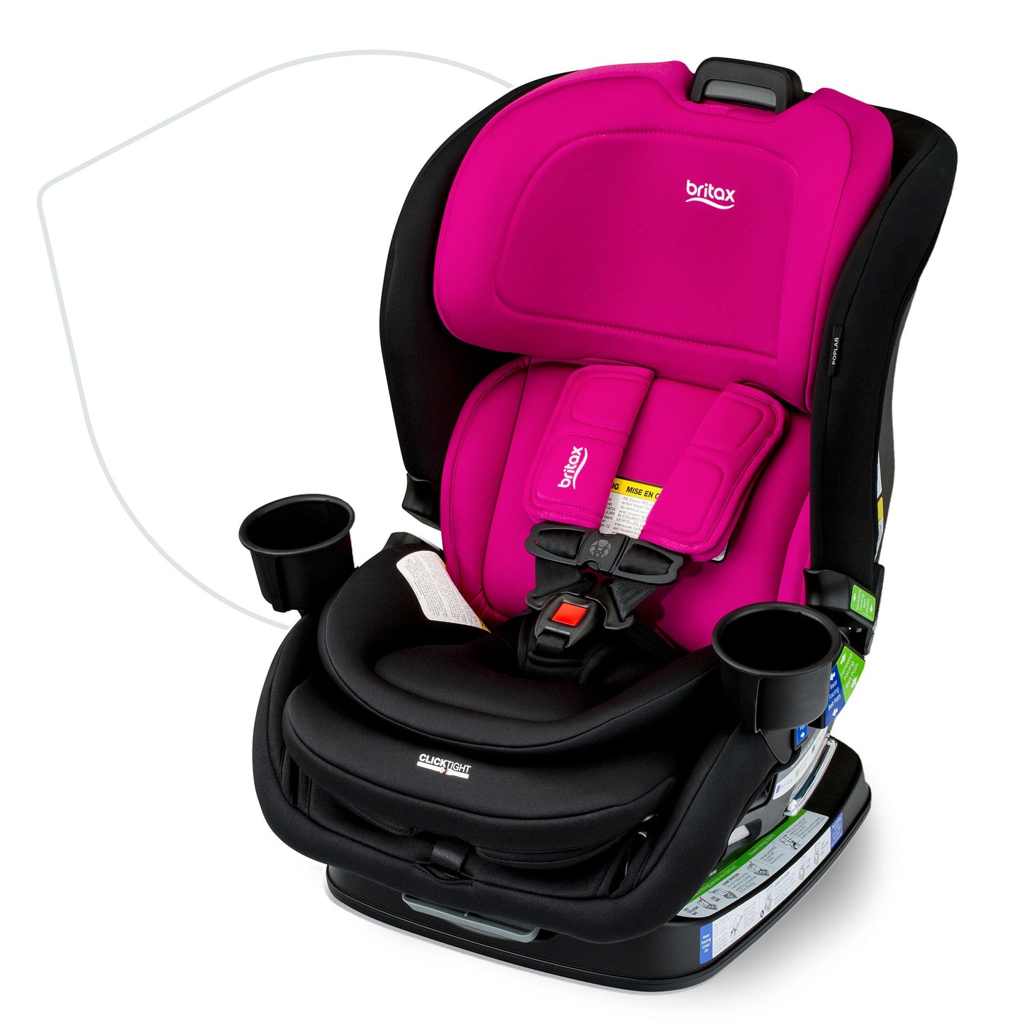 Britax Poplar S Convertible Car Seat, 2-in-1 Car Seat with Slim 17-Inch Design, ClickTight Technology, Arctic Onyx