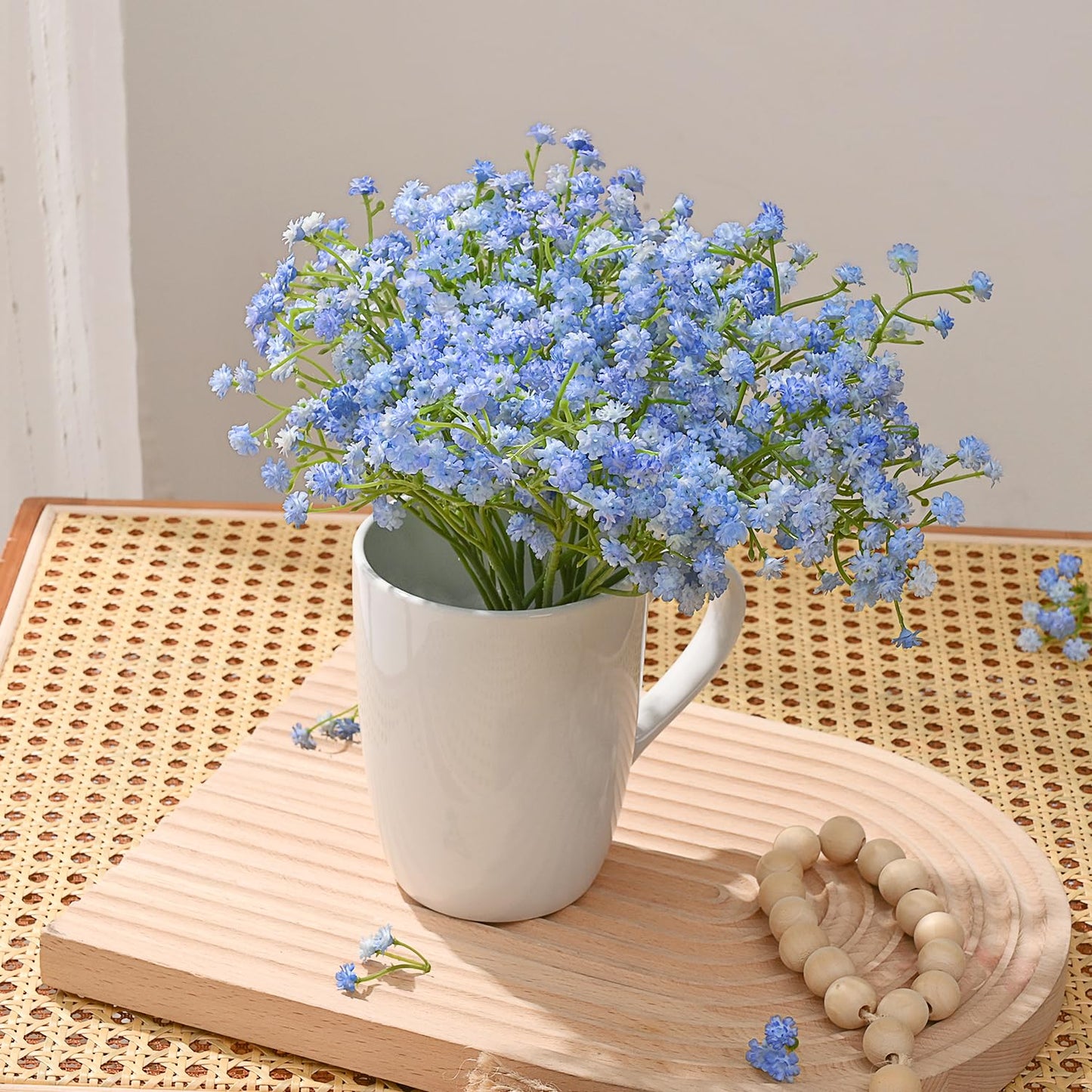 MARTINE MALL Babys Breath Artificial Flowers, 15 PCS White Baby Breath Flowers Artificial Bulk, Fake Babys Breath Gypsophila Real Touch Faux Babys Breath for Wedding Floral Arrangement Home Decor