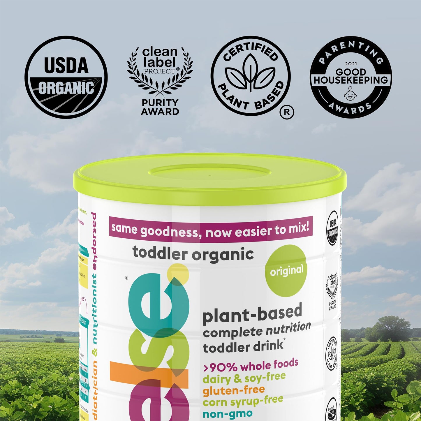 Else Nutrition Toddler Formula 12-36 mo., Plant Based Toddler Nutritional Drink - Soy & Dairy Free, Lactose Free - Complete Baby Formula (12-36 mo.), Protein Powder w/ 20+ Vitamins (22oz, 6-Pack)