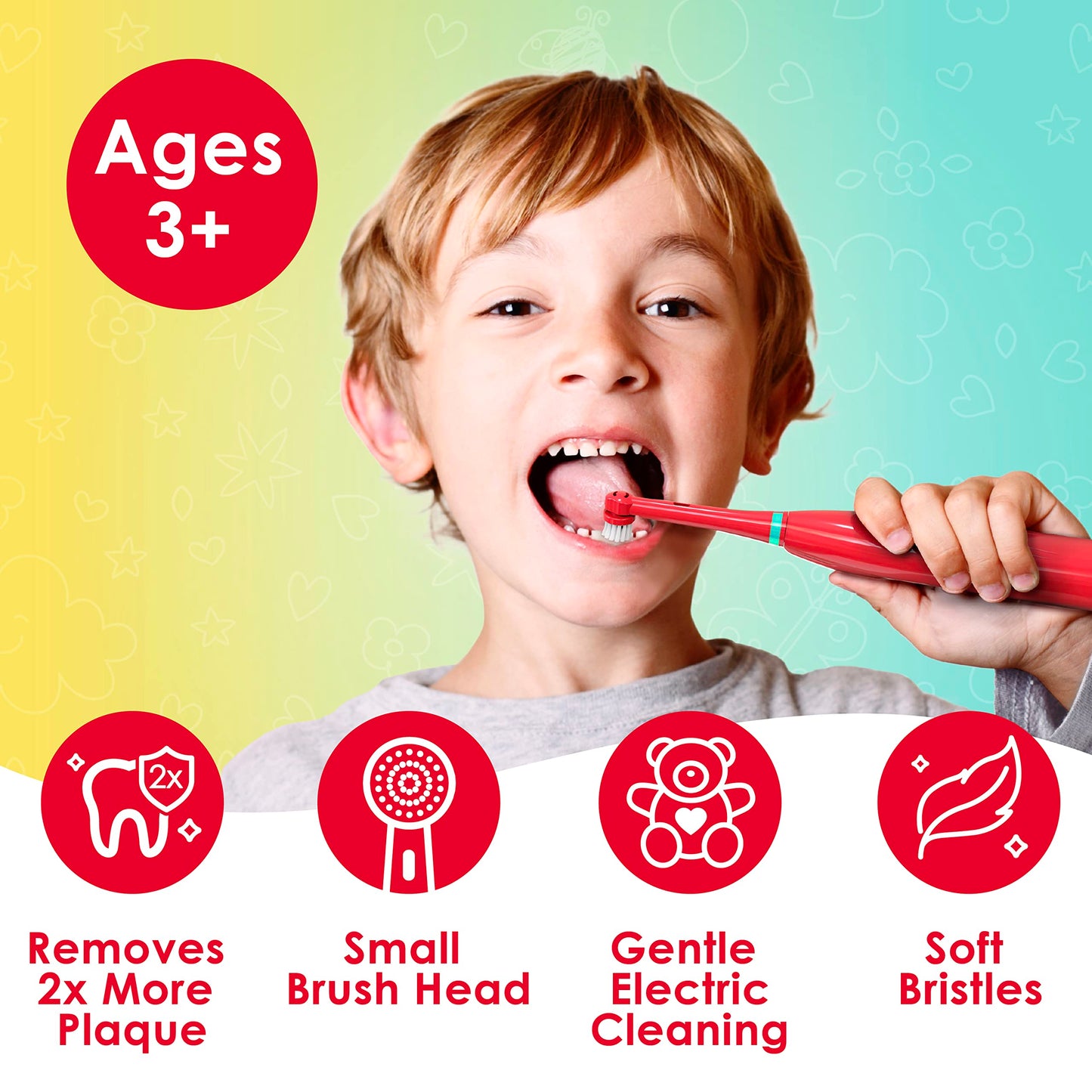 Brusheez Kids’ Electric Toothbrush Set - Safe & Effective for Ages 3+ - Parent Tested & Approved with Gentle Bristles, 2 Brush Heads, Rinse Cup, 2-Minute Timer, & Storage Base (Sparkle The Unicorn)