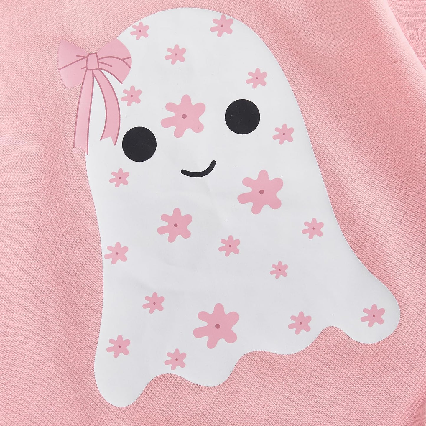 Newborn Boy Girl Halloween Outfit Flower Ghost Print Bodysuit Bow Sweatshirt Romper Halloween Clothes
