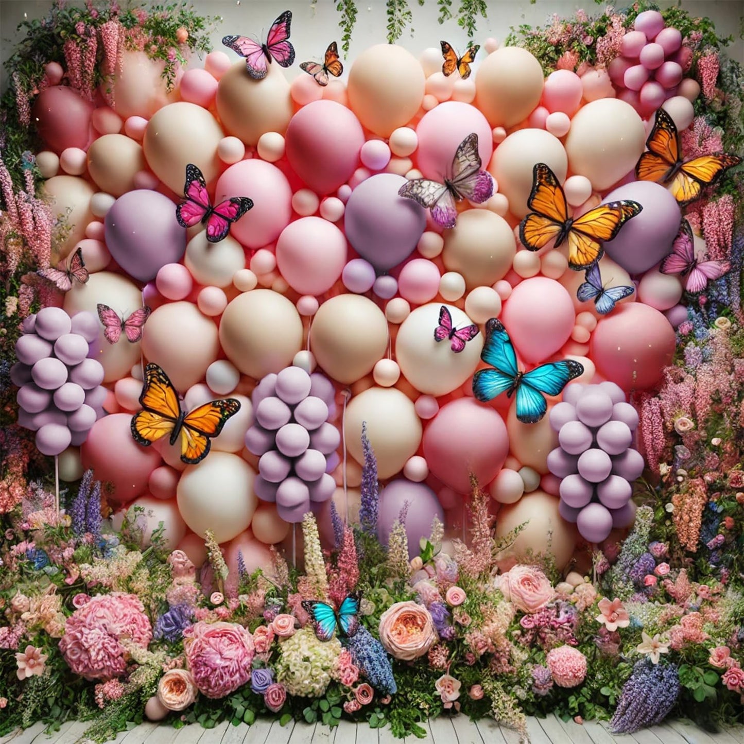 Spring Wildflowers Balloon Arch Kit 153Pcs Pastel Pink Blue Balloon Garland Kit, Daisy Flower Foil Balloons for Birthday Baby in Bloom Baby Shower Bridal Shower Wedding Wild One Party Decorations