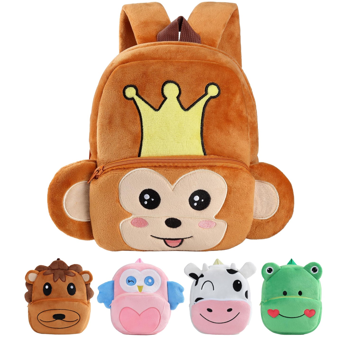 MICHLEY Toddler Backpack Plush Animal SchoolBag Cartoon Girls Travel Bag Mini Baby Daypack for Kids Kindergarten Pre School Bags, Cow