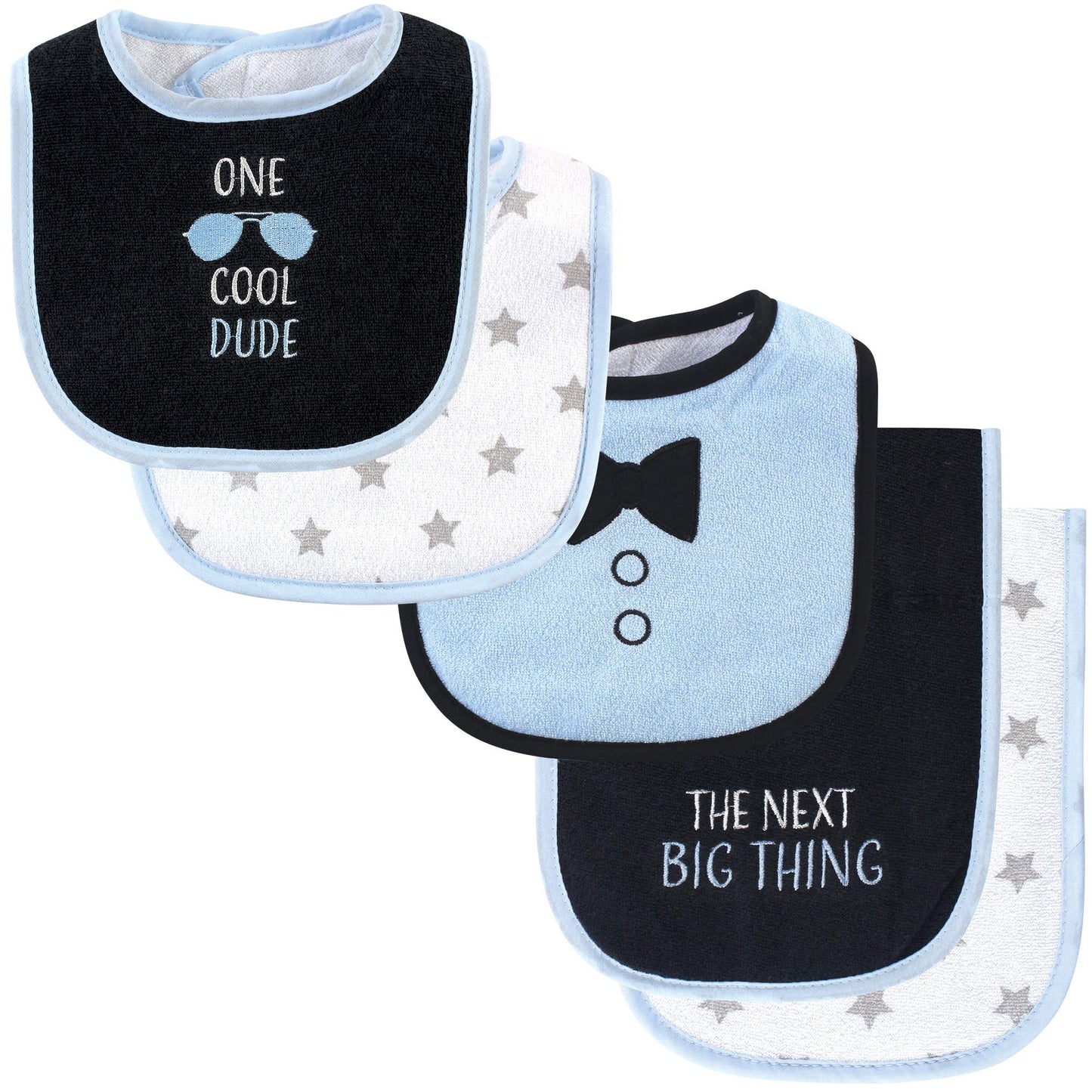 Hudson Baby Unisex Baby Cotton Terry Bib and Burp Cloth Set, Dinner Date, One Size