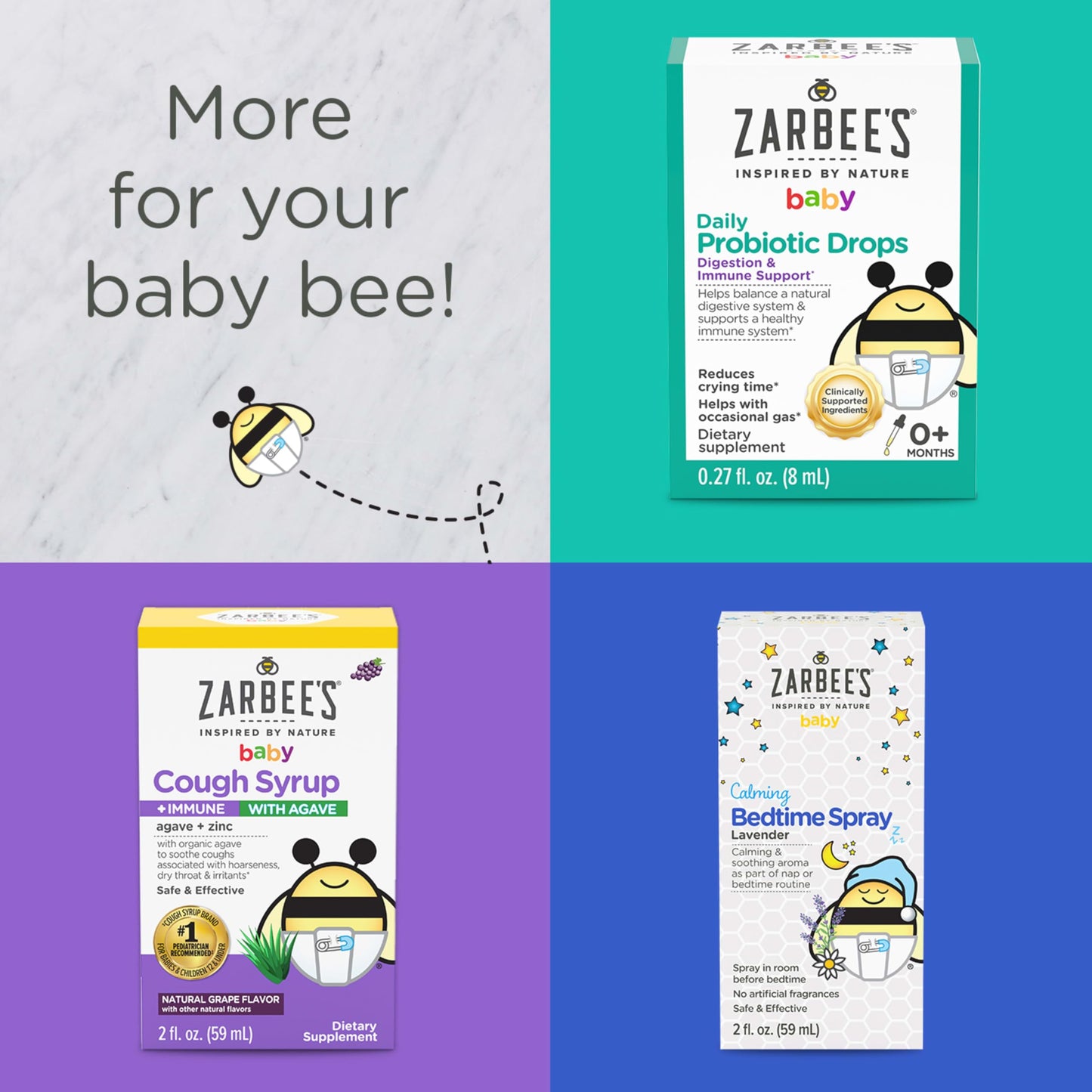 Zarbee's Vitamin D Drops for Infants, 400IU (10mcg) Baby & Toddler Liquid Supplement, Newborn & Up, Dropper Syringe Included, 0.47 Fl Oz