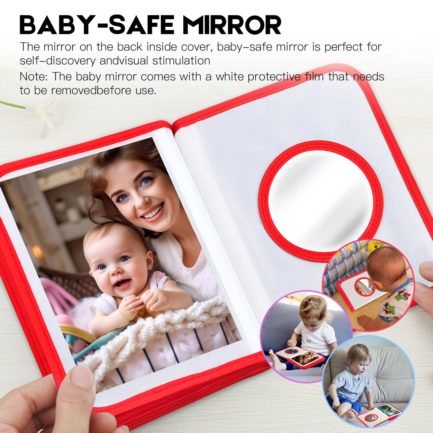 Baby's My First Photo Album for Baby Holds 21 4x6 Photos, Baby Photo Album Soft Cloth Family Book, My First Family Album for 4x6 Baby Shower Kids Toddlers Family Pictures, Toddler Photo Album (Blue)