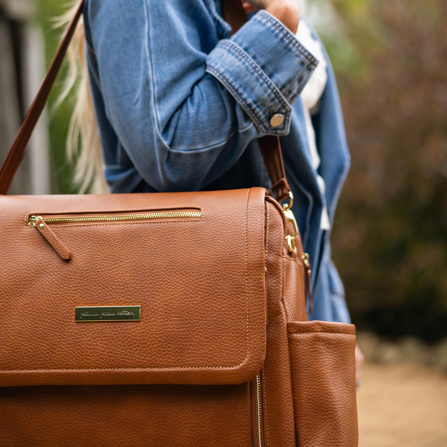 Petunia Pickle Bottom Boxy Backpack Deluxe, Diaper Bag for Parents, Stylish Baby Bag, Spacious Backpack, On-The-Go Moms, Toffee Rose