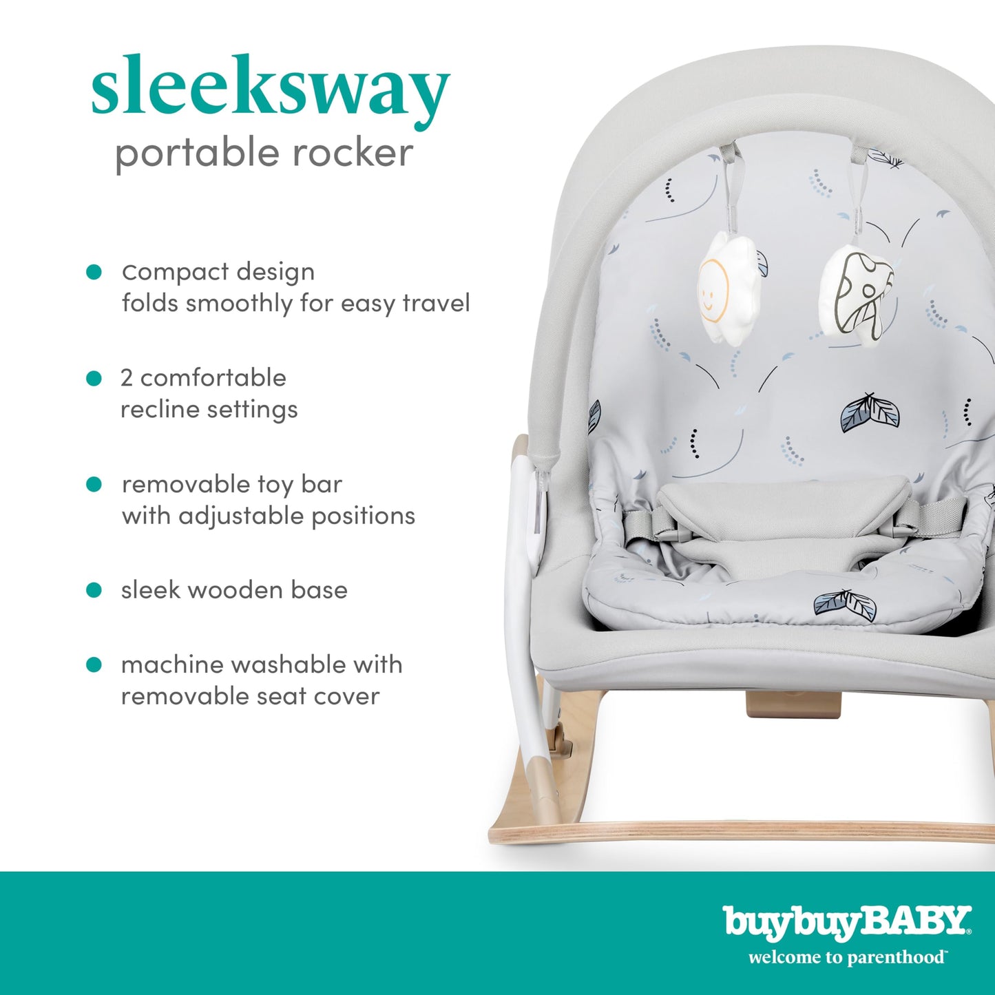 BuyBuy Baby by Evolur SleekSway Portable Rocker in Mint White