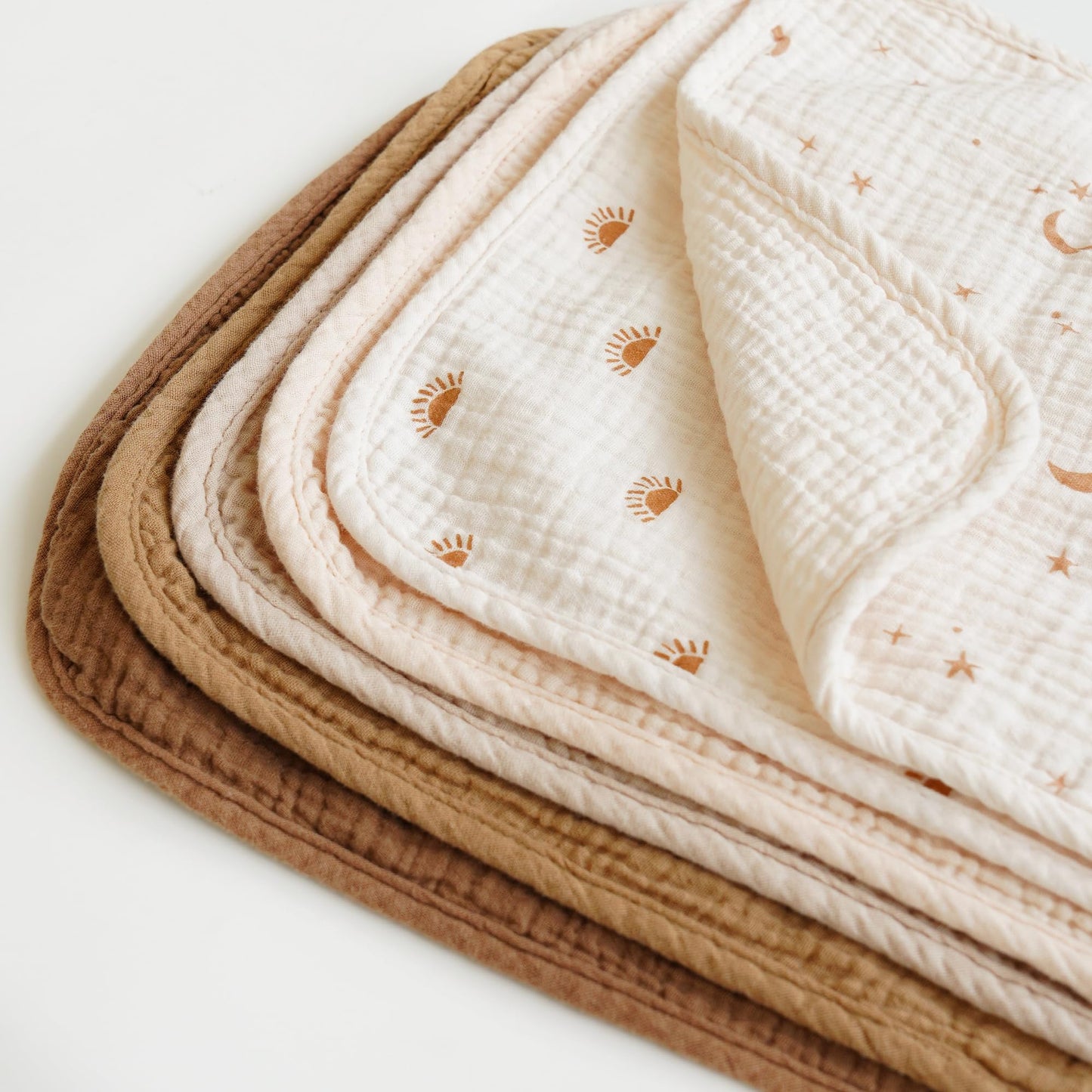 Konssy 6-Pack Muslin Baby Burp Cloths, Large 100% Cotton Burping Clothes, Soft & Absorbent for Newborns, Baby Boys and Girls