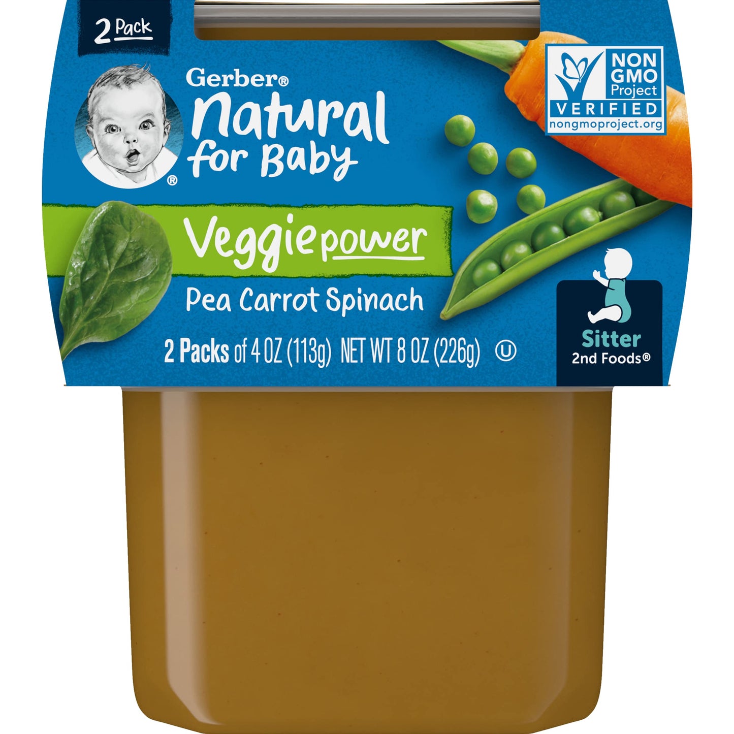 Gerber Baby Food Power Blend Apple Chicken, 4 Oz, 2 Ct Tubs